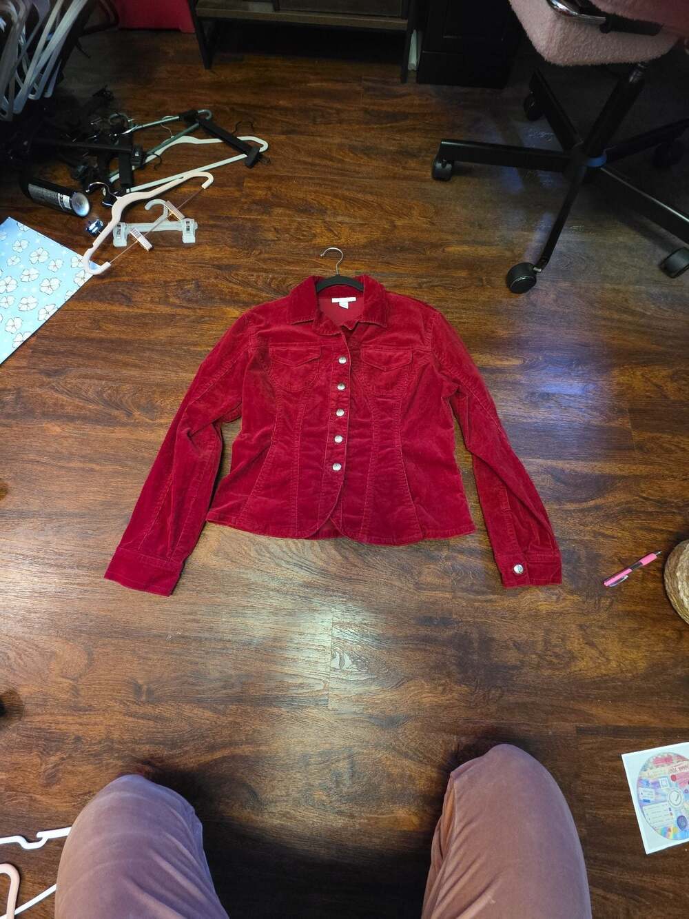 dress barn Red Corduroy Blazer Jacket